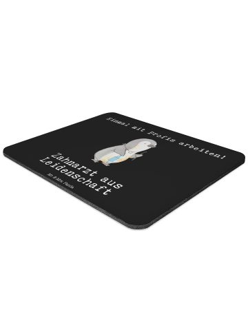Mr. & Mrs. Panda Mousepad Zahnarzt Leidenschaft mit Spruch in Schwarz