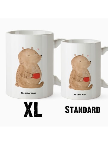 Mr. & Mrs. Panda Pott Bär Kaffee ohne Spruch in Weiß