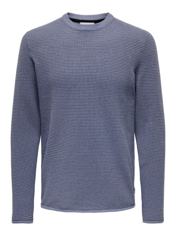 Only&Sons Pullover Rundhals Langarm Sweater in Blau