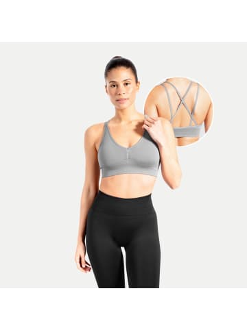 SMILODOX Sport BH Maria Solid Scrunch in Grau