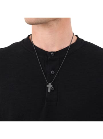 s.Oliver Kette mit Anhänger Edelstahl, IP schwarz in Schwarz