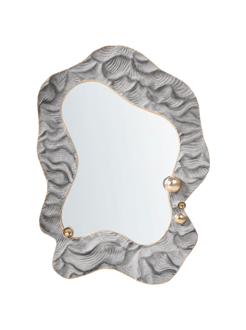 Beliani Wandspiegel LINAS in Grau/Gold - (W) 51 x (H) 67 x (L) 7 cm