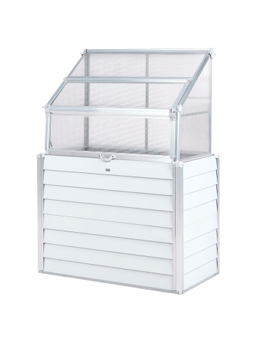 Beliani Balkongewächshaus NOVOLI in Weiß - (W) 120 x (H) 166 x (L) 62 cm