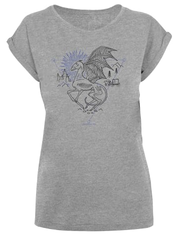 F4NT4STIC T-Shirt Harry Potter Thestral Line Art in grau meliert