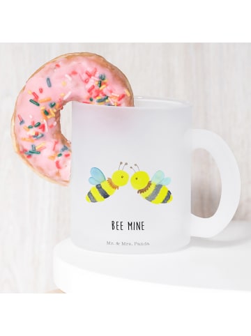 Mr. & Mrs. Panda Teetasse Biene Liebe mit Spruch in Transparent
