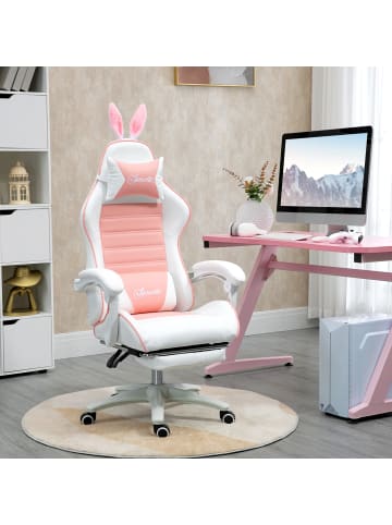Vinsetto Gaming-Stuhl-65L x 63B x 136-142H cm-Rosa
