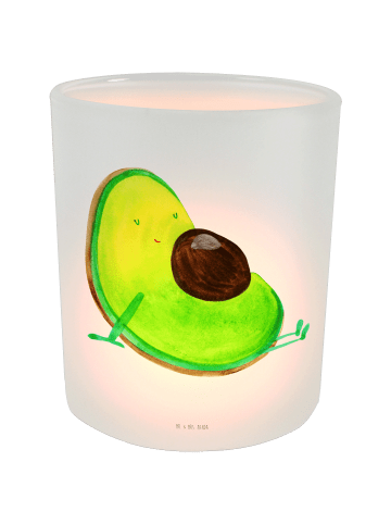 Mr. & Mrs. Panda Deko Windlicht Avocado Schwangerschaft ohne Spruch in Transparent
