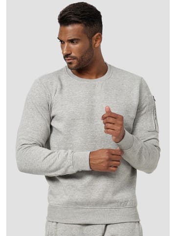 EGOMAXX Sweatshirt Pullover ohne Kapuze mit Armtasche in Grau
