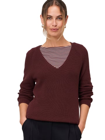 Zero  Strukturpullover mit V-Ausschnitt in Mystic Berry