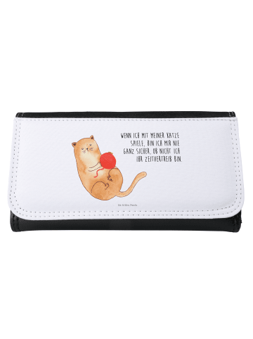 Mr. & Mrs. Panda Damengeldbeutel Katze Wolle mit Spruch in Weiß