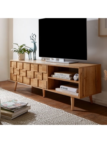 KADIMA DESIGN Eichen-Dekor Lowboard, TV-Unterschrank, Aufbewahrung, bis 70-Zoll TV