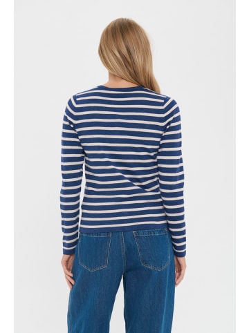 SAINT TROPEZ Strickjacke MilaSZ Gerade Passform in Pageant Gray Morn Stripe