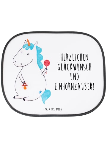 Mr. & Mrs. Panda Sonnenschutz Auto Einhorn Baby mit Spruch in Weiß