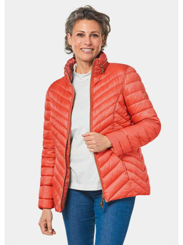 GOLDNER Kurzgröße:  Leichte Steppjacke in knitterarmer Ware in terrakotta