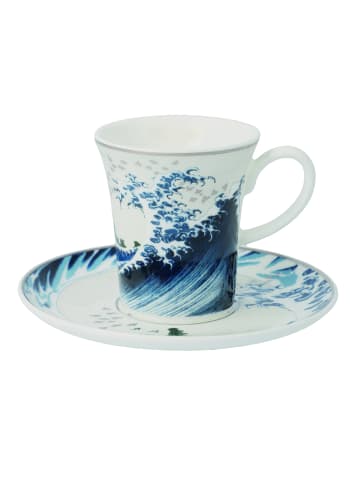 Goebel Espressotasse " Katsushika Hokusai - Die Welle II " in blau weiß