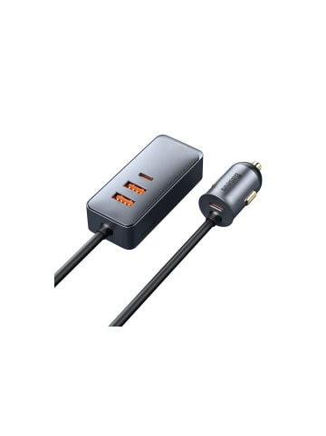 Baseus Autoladegerät 2x USB / 2x USB Type C 120W PPS Quick Charge in Grau