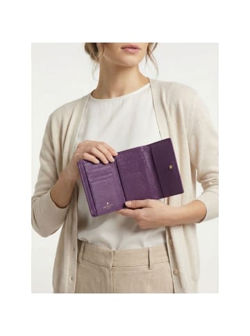 Lazarotti Bologna Leather XL Geldbörse mit Zip-Around Fach Leder 14 cm in purple