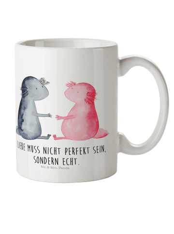 Mr. & Mrs. Panda Haferl Axolotl Liebe mit Spruch in Weiß