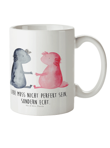 Mr. & Mrs. Panda Kindertasse Axolotl Liebe mit Spruch in Weiß