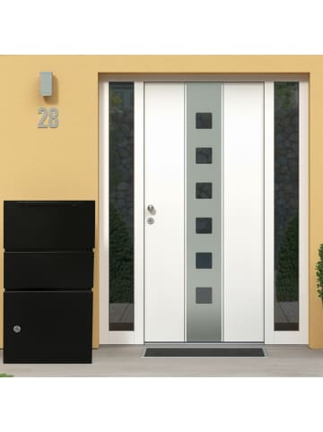 relaxdays Paketbox in Schwarz - (B)44 x (H)82 x (T)22 cm