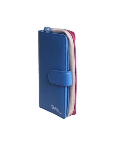 VARGU Echtleder Geldbörse SABA 1-A in blue - cranberry