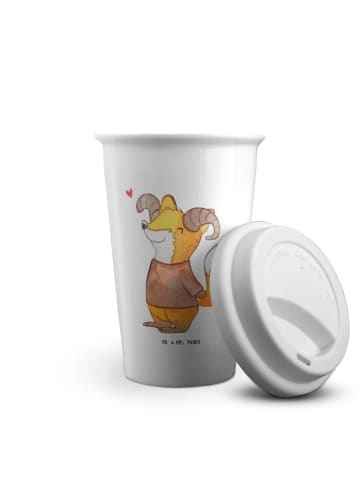 Mr. & Mrs. Panda Kaffeebecher To Go Widder Astologie ohne Spruch in Weiß