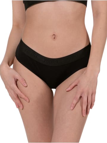 Yenita® Bikinislip 3er Set Damen Slips mit elastischem Logobund in schwarz