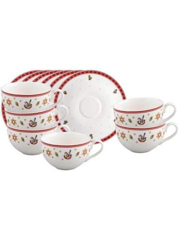 Villeroy & Boch 12er Set Kaffeetassen mit Untertassen Toy's Delight 170 ml weiß in weiß