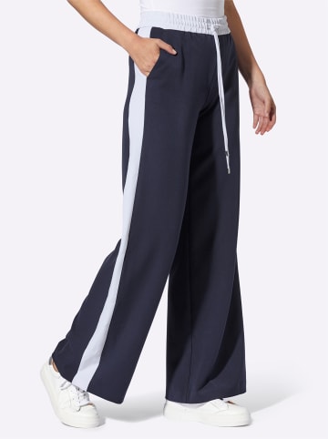 Heine Jogg Pants in marine-weiß