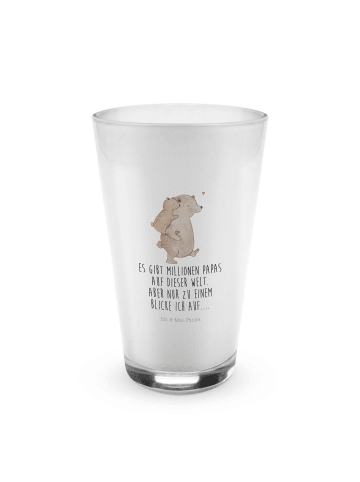 Mr. & Mrs. Panda Latte Macchiato Glas Papa Bär mit Spruch in Transparent