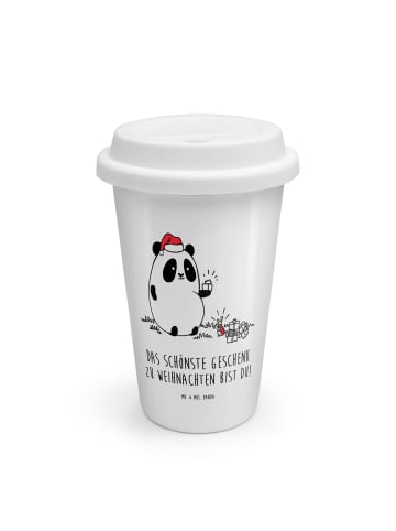 Mr. & Mrs. Panda To Go Becher Panda Weihnachtsgeschenk mit Spruch in Weiß