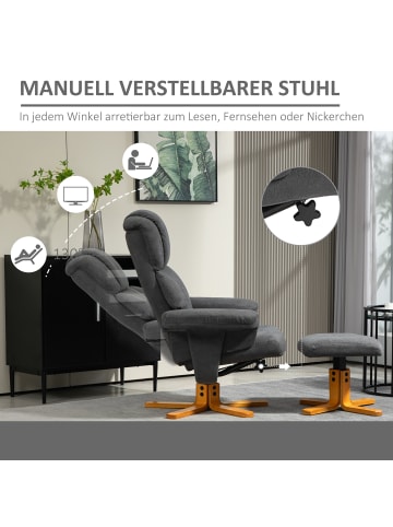 HOMCOM Relaxsessel in Dunkelgrau 79L x 80B x 104H cm