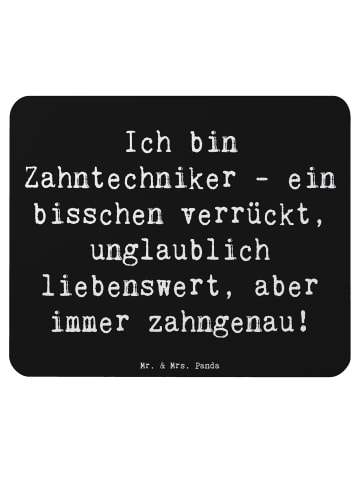 Mr. & Mrs. Panda Mauspad Spruch Zahntechniker Spaß mit Spruch in Schwarz
