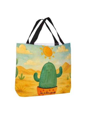Mr. & Mrs. Panda Strandtasche Kaktus Sonne Design ohne Spruch in Weiß