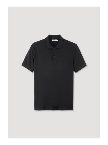 Hessnatur Premium-Zwirn Poloshirt in schwarz