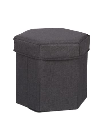 relaxdays Sitzhocker in Dunkelgrau - (B)36 x (H)31 x (T)32 cm