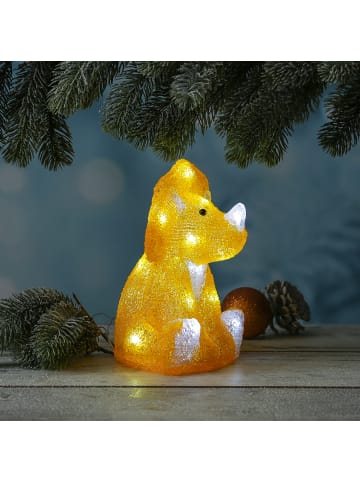 HOLLYHOPPER LED Dinosaurier Acryl Tierfigur für Kinderzimmer oder Garten H: 21cm in gelb