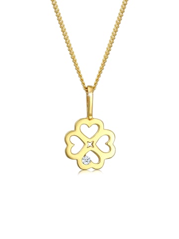 Elli DIAMONDS  Halskette 585 Gelbgold Kleeblatt in Gold