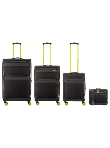 Franky 4er Koffer SET Gr. L/M/S Beutycase Reisegepäck T27-F Spinner in black/neongreen