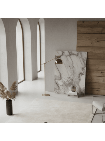 KADIMA DESIGN Teppich Viskose, Luxuriös, Zeitloses Design, Handgewebt in Beige-Grau