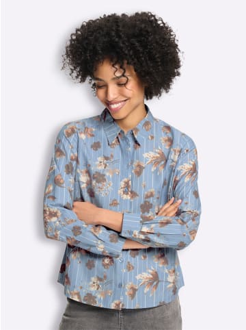 Heine Bluse in bleu-ecru-gestreift