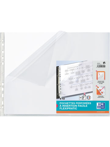 Oxford Prospekthülle Sonderformate A3 quer 90my glasklar Packung mit 10 Stück