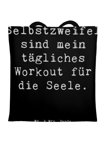 Mr. & Mrs. Panda Tote Bag Spruch Selbstzweifel Workout mit Spruch in Schwarz