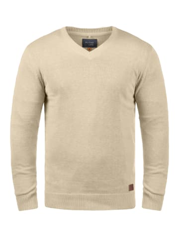 BLEND Strickpullover BHLasse 20703348ME Strickpulli mit aufgestickten Ellenbogenpatches in Beige
