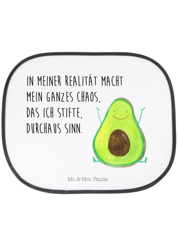 Mr. & Mrs. Panda Sonnenschutz Auto Avocado Glücklich mit Spruch in Weiß