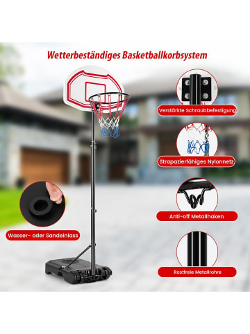 COSTWAY Basketballständer 158-210 cm in Schwarz