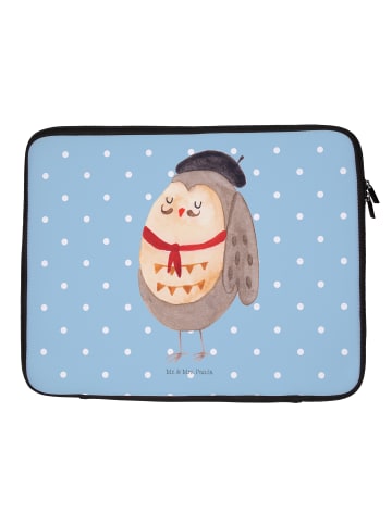 Mr. & Mrs. Panda Laptop Tasche Eule Frankreich ohne Spruch in Blau Pastell