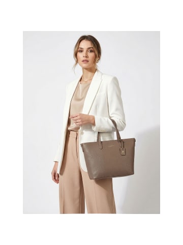 Lazarotti Bologna Leather Shopper Crossbody Tasche Leder 31 cm in taupe