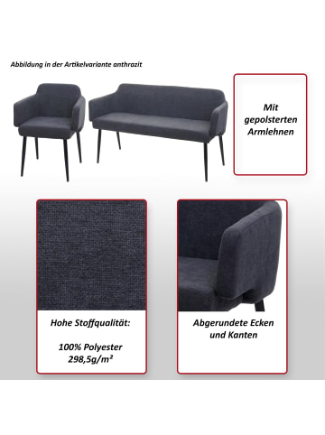 MCW Esszimmer-Set L13 2er-Set Stuhl+Sitzbank, Anthrazit