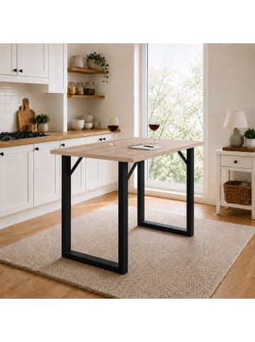 VCM  Holz Bartisch Stehtisch Tisch Tresen Xona 140x50 in Schwarz / Sonoma-Eiche